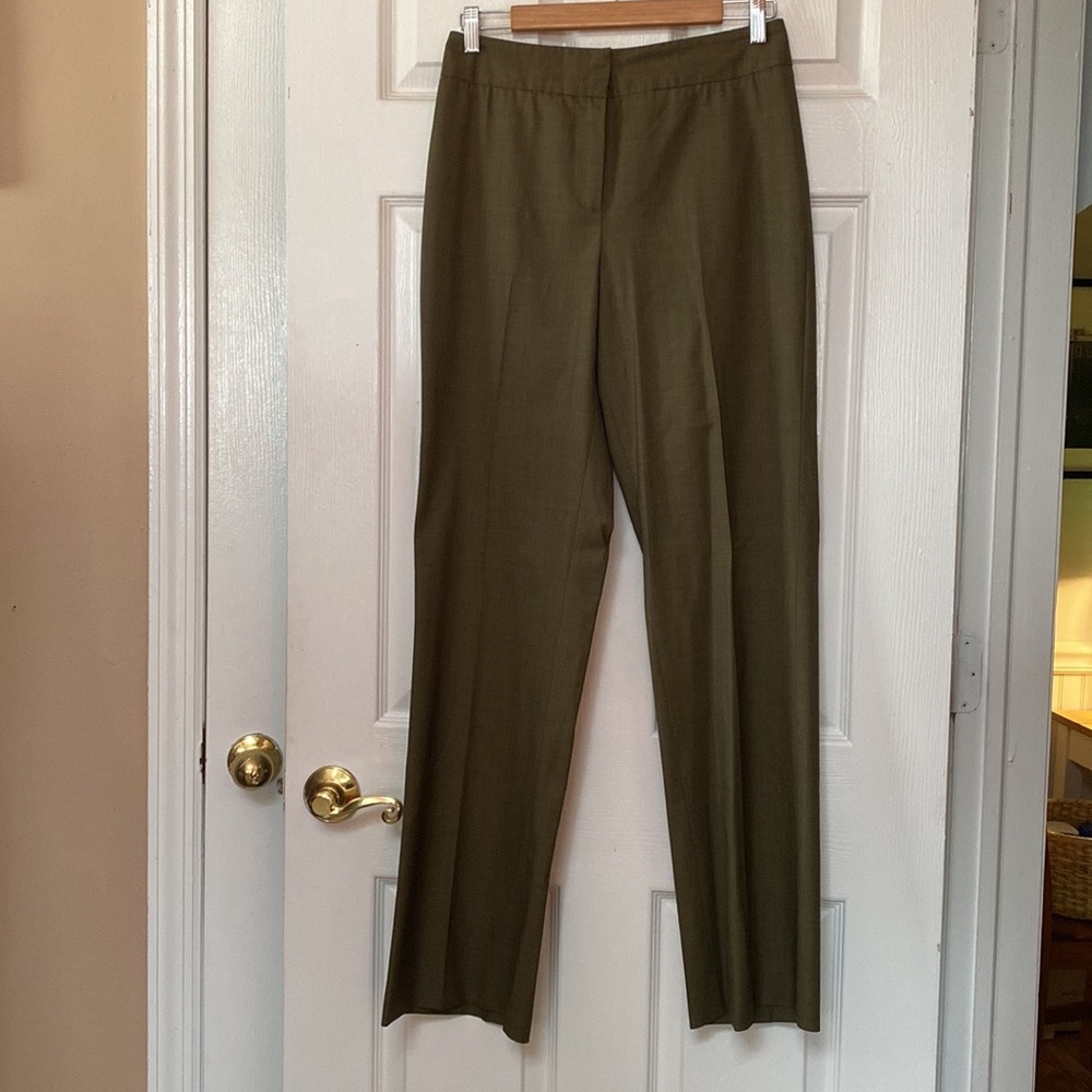 Loro Piana Olive Green Wool Trouser Pants